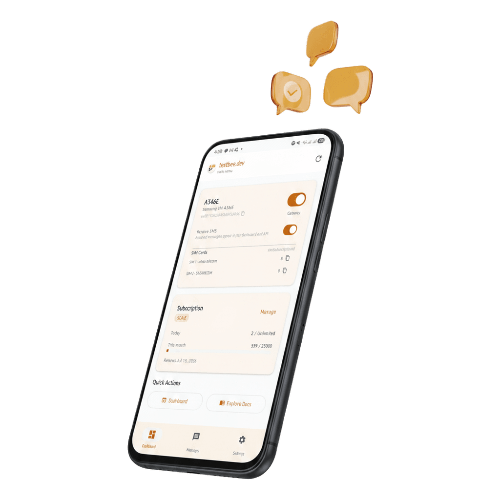 textbee Android SMS gateway app sending messages